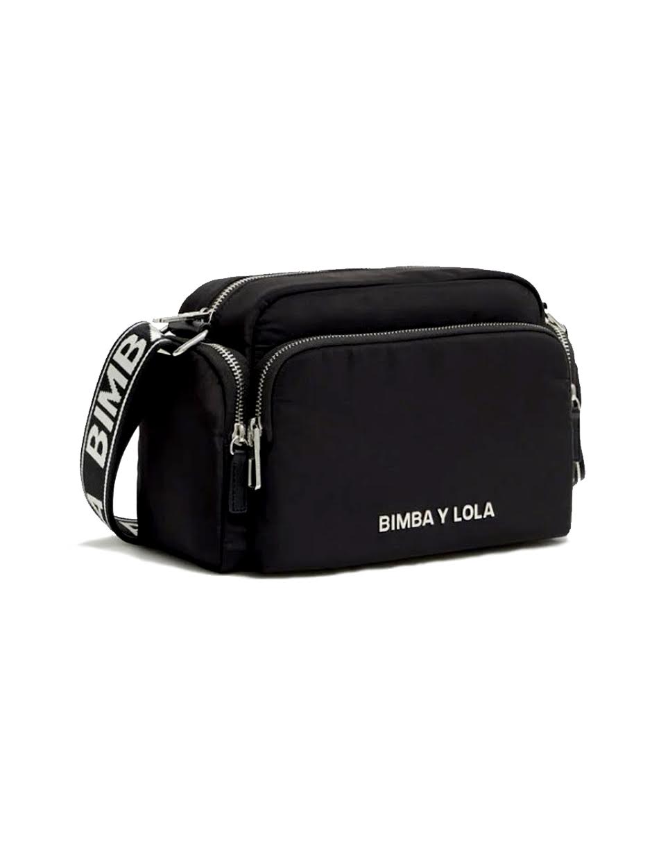 Bolsa bandolera Bimba y Lola Olympia Collection Bolso bandolera M nylon  diseño liso de nailon negra con correa de hombro negra y blanca